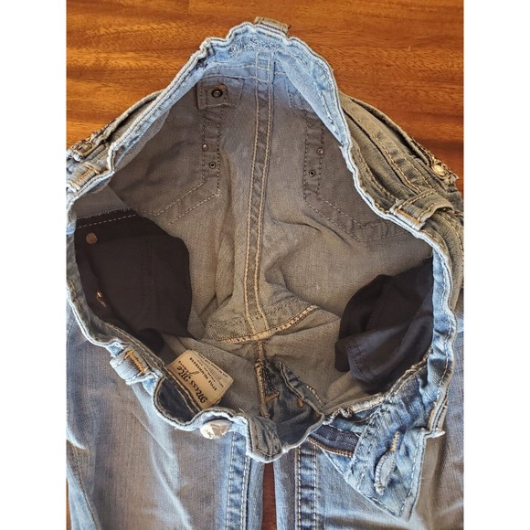 Miss Me Mid-Rise Boot Cut Women Size 27 Med Wash MW58458 Embellished Destressed - Picture 3 of 13